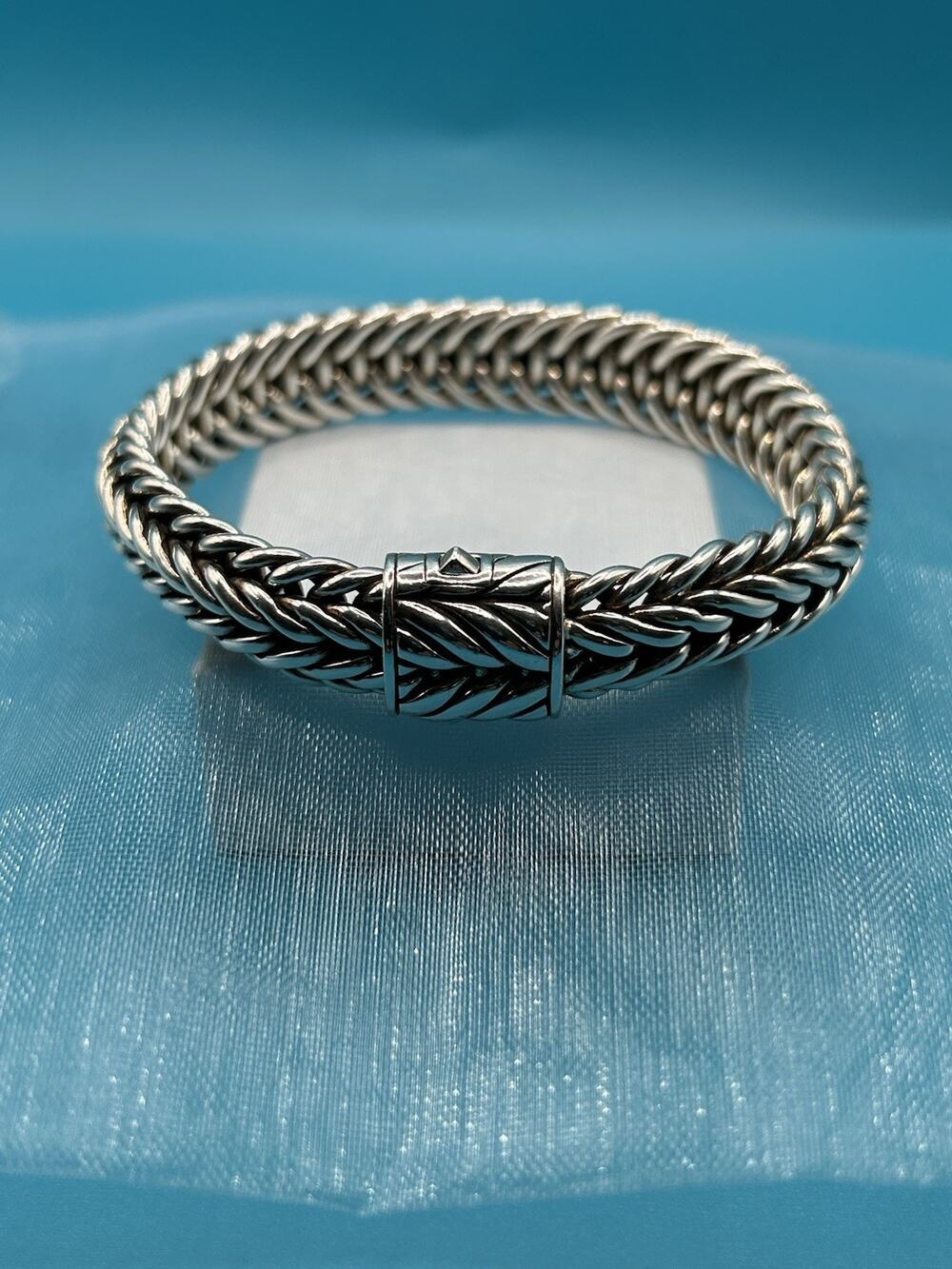 $1,725 John Hardy 925 Sterling Silver Kami Chain Medium Bracelet 12mm 6.5-6.75"